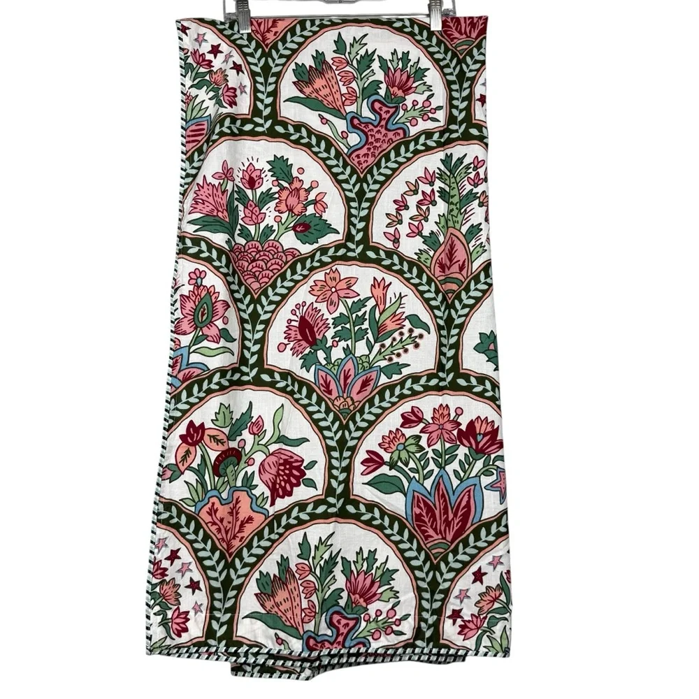 West Elm x Rhode Mushroom Linen Floral Shower Curtain